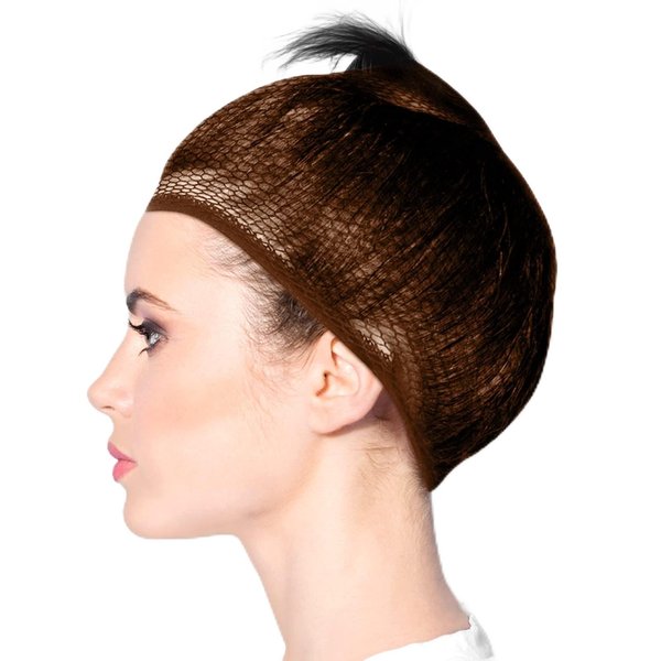 4 Pieces Women Ride Hair Net No Knot Hair Net Hair Cap Weaving Caps Wig Caps for Long and Short Hair(Black,Brown)