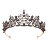 Vofler Crowns for Women, Black Tiaras w/Crystal - Baroque Witch Evil Queen Costume Headband for Bride Princess Flower Girl Birthday Halloween Cosplay Party Wedding Prom Quinceanera Pageant Homecoming