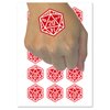 Critical Hit - D20 20 Sided Gaming Gamer Dice Role Temporary Tattoo Water Resistant Fake Body Art Set Collection - 54 1" Tattoos (1 Sheet)