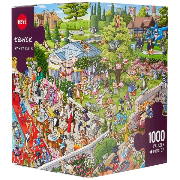 Heye 29838 Party Cats, Tanck Triangular Puzzles, 50 x 70 x 0.2 centimetres
