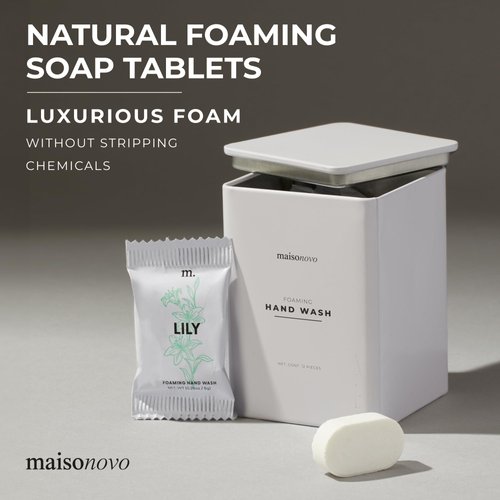 MAISONOVO 12 Pack Lily Scent Foaming Hand Soap Tablets