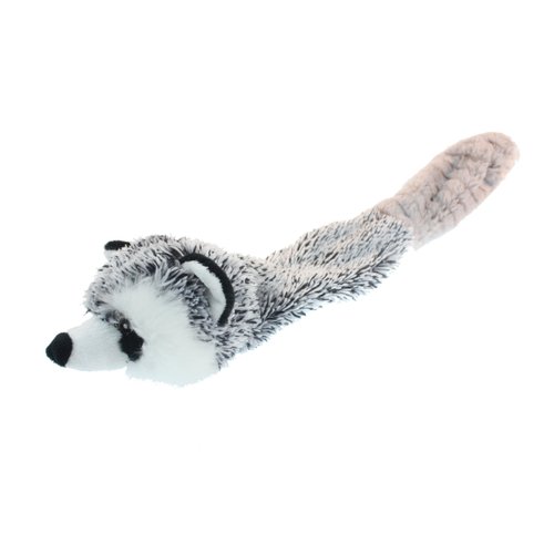 Multipet Bouncy Burrow Raccoon 20-Inch No Stuffing Dog Toy