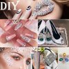 Canvalite 1500PCS Rhinestones Crystal AB Rhinestones for Nail with Pick Up Tweezers and Nail Rhinestone Picker, Nail Art Tools