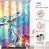Blue Ocean Shower Curtain Teal Sea Turtle Shower Curtains for Bathroom, Waterproof Fabric Shower Curtain Set with Hooks, Nautical Coastal Navy Beach Shower Curtains Ocean Bathroom Decor, 72x72 In
