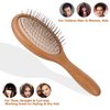 WeCoola Hair Brush, Wooden Hairbrush with Metal Bristles, Stimulates Scalp for Hair Growth, Gift for Mother's & Father's & Friends, All Hair Types