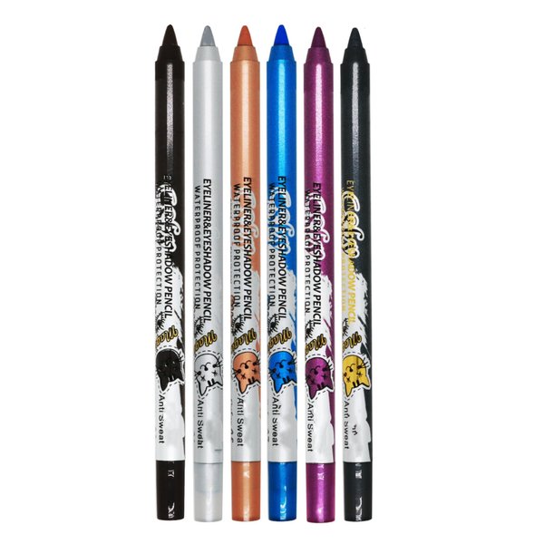 MAEPEOR 6 Colorful Matte and Pearl Eyeliner Pen, Waterproof and Long lasting Eye Shadow Pencil Make Up for Women (Set 03)