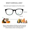 LifeArt Bifocal Reading Glasses, Transition Photochromic Dark Grey Sunglasses, Oval Frame, Computer Reading Glasses, Anti Glare (Black, 0.00/+1.00 Magnification)