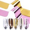 WOKOTO 10 Rolls Solid Color Nail Art Foil Stickers Starry Sky Full Wraps Adhesive Nail Transfer Decals Manicure Decoration (0.98inchs*39.4inchs)