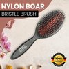 Since 1869 Hand Made In Germany - Nylon Boar Bristle Brush Suitable For Normal to Thick Hair - Gently Detangles, No Pulling or Split Ends - Softens and Improves Texture, Stimulates Scalp (Medium)