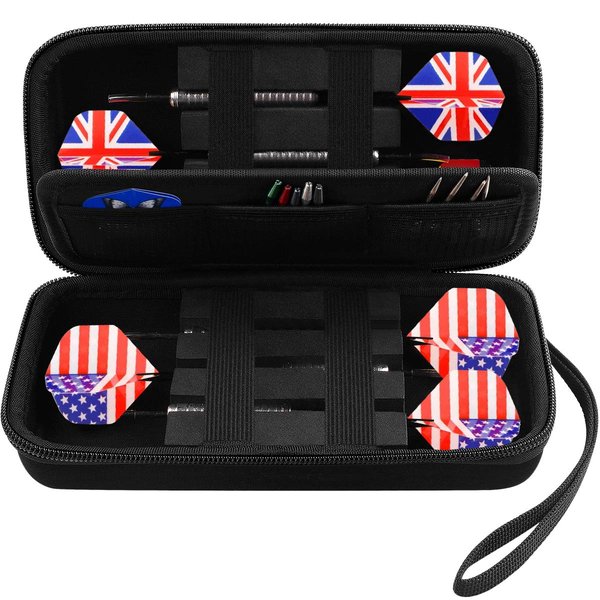 GWCASE Dart Case for 6 Steel Tip and Soft Tip Darts, Dart Carrying Storage Holder Fits for Dart Tips, Shafts and Flights (Box Only)