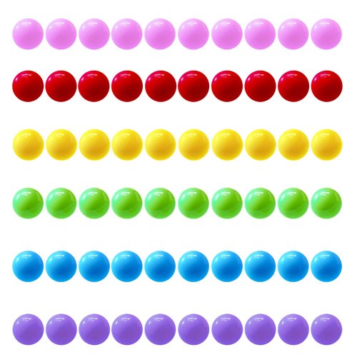 Hotusi 60 Pcs Chinese Checkers Marbles Balls in 6 Colors,14mm Game Replacement Marbles Balls for Marble Run, Marbles Game