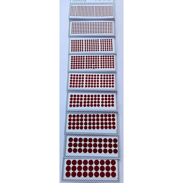 ATCUSA Deep Red Maroon Velvet Cards Dot Indian Bindi for women Tattoo Stickers Adhesive Body Jewelry Round Bindi Bridal Forehead Decor/Belly Decor 9 Different Sizes Dark Red Maroon