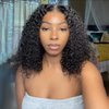 ISEE Hair Wear and Go Glueless Wigs Bob Wigs Human Hair Pre Plucked Water Wave Lace Front Wigs Human Hair Upgraded No Glue Transparent Lace Closure Wigs Human Hair for Women Natural Black 12 Inch