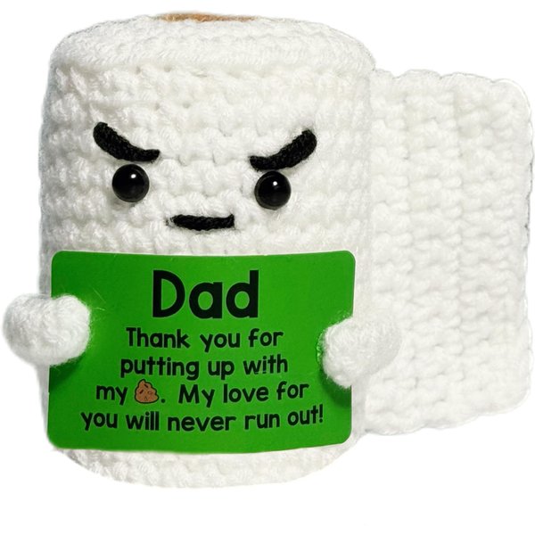 JCISDOC from Daughter Son Funny Small Gag Handmade Crochet Doll from Daughter Son,Gifts for Dad, Best Dads Ever Thank You,Father's Day Present Emotional Small Gift