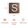 Stiles Letter Tiles, Wooden Crossword Wall Letters for Living Room, Dining Room, Kitchen, or Bedroom, 3.5 Inch, Walnut, Letter S