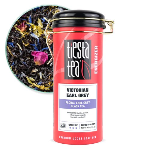 Tiesta Tea - Victorian Earl Grey | Floral Earl Grey Black Tea | Premium Loose Leaf Tea Blends | High Caffeinated Black Tea | Make Hot or Iced Tea | Brews Up to 50 Cups - 4 Ounce Refillable Tin