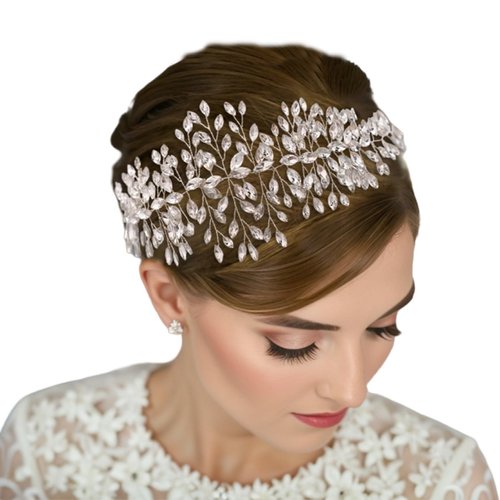 LOVFOIVER Rhinestone Bridal Headpiece for Wedding Hair Pieces Crystal Wedding Hair Accessories for Brides and Bridesmaid