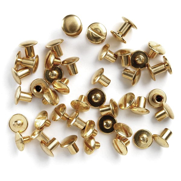 Uncle Mike's Chicago Screws Chicago Screws Gold Brass 24 Pack, Clam 25090