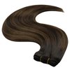 YoungSee Sew in Hair Extensions Brown Weft Hair Extensions Human Hair Dark Brown Mix Medium Brown Highlights Human Hair Weft Extensions Sew in Real Hair Extensions No Tangle 100G 22In