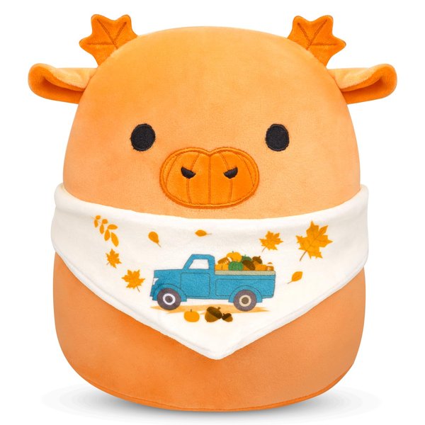 JIZWPOOM Cow Stuffed Animal, 8in Cow Plush Pillow Christmas Stuffed Animal Toy, Cute Cow Plushies Home Decor Birthday for Kids Girls Boys