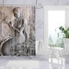 Emvency Waterproof Shower Curtain Curtain Fabric with Hooks Yellow Paintings Mermaid Woman Stucco Aug 66"x72" Decorative Bathroom Odorless Eco Friendly