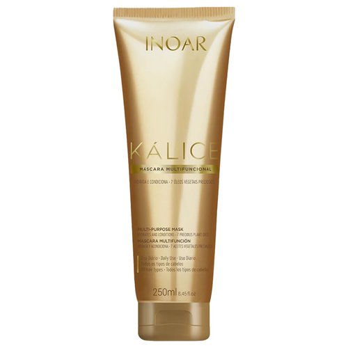 Inoar – Kalice Mask, Moisturizing Hair Mask, 7 Essential Oils, Vitamin E, Argan Oil, Moisturizing, Nourishing, Vegan Hair Product, Cruelty Free Haircare for Men and Women (8.4 oz.)