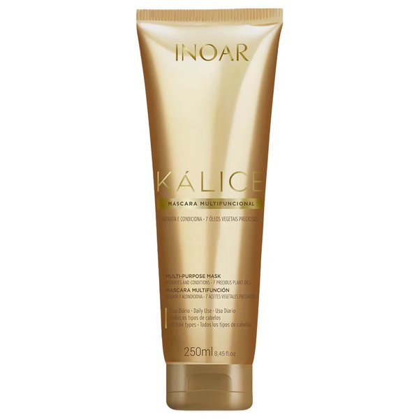 Inoar – Kalice Mask, Moisturizing Hair Mask, 7 Essential Oils, Vitamin E, Argan Oil, Moisturizing, Nourishing, Vegan Hair Product, Cruelty Free Haircare for Men and Women (8.4 oz.)