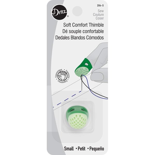Dritz 204-S Soft Comfort Thimble, Size Small,Green