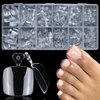 AddFavor 600pcs Toe Nail Tips Soft Gel x Nail Tips Toenails Clear Fake Nails Square Acrylic False Toes Nails for Toe Nails Extension, Press on Toenails Making