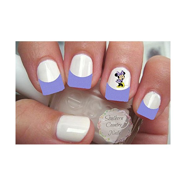 Purple Polka Dot French Tips and Nail Art Decals