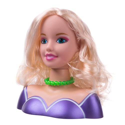 KonHaovF Doll Head for Hair Styling and Make Up for Little Girls, Small Styling Head Doll with Hair Accessories for Girls Makeup Practice, Doll Makeup Head Toys for Girls with Hair Dryer (Style B)…