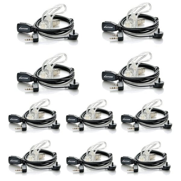 LUITON Walkie Talkie Earpiece with Mic for BaoFeng Radio Retevis Headset for Baofeng UV-5R BF-888S Arcshell Retevis H-777 RT21 RT22 Kenwood 2 Way Radio (10 Pack)