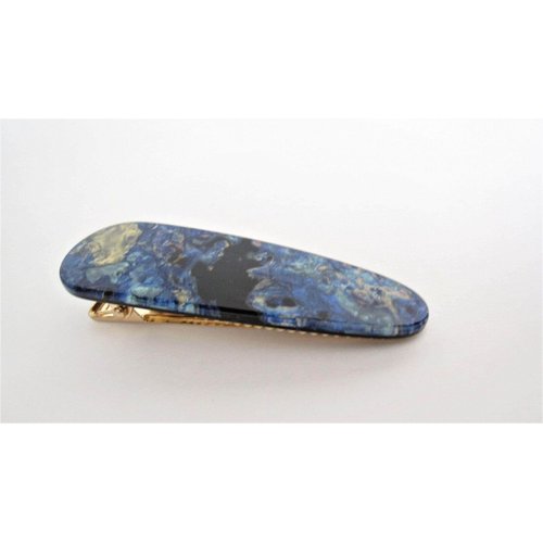 Generic 2 1/2 inch abalone shell effect blue multi-color marbled alligator hair clip