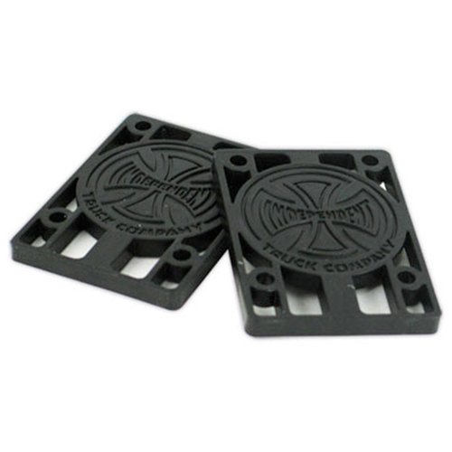 Independent Risers 1/4" Black Hard Plastic Skateboard Riser Pads (Set of 2)