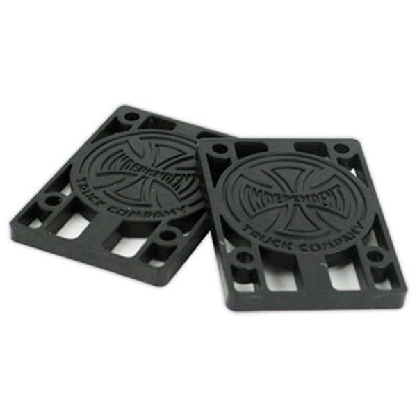 Independent Risers 1/4" Black Hard Plastic Skateboard Riser Pads (Set of 2)