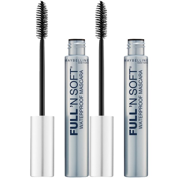 Maybelline New York Full 'n Soft Waterproof Mascara Makeup, Very Black, 2 Count