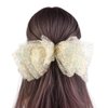 Leadigol 4PCS Sequin Mesh Big Bow Spring Clip Sweet Hairpin Lolita Big Bow Hair Clips,Elegant Ponytail Holder Sequin For Women Hair Barrettes Mesh Headdress For Girl Hair Accessories