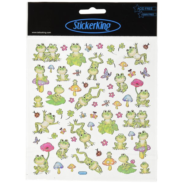 Tattoo King Multi-Colored Stickers-Spotted Frogs