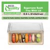 EcoQuality Small Compostable Sushi Trays with Lids - Natural Sugarcane Bagasse Take Out Sushi Container - Biodegradable, Disposable Sushi Plate with Lid, Eco, To go, Serving Tray (25)
