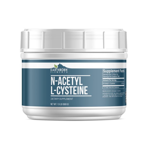Earthborn Elements N-Acetyl L-Cysteine (1.5 lb), Dietary Supplement, Resealable Tub