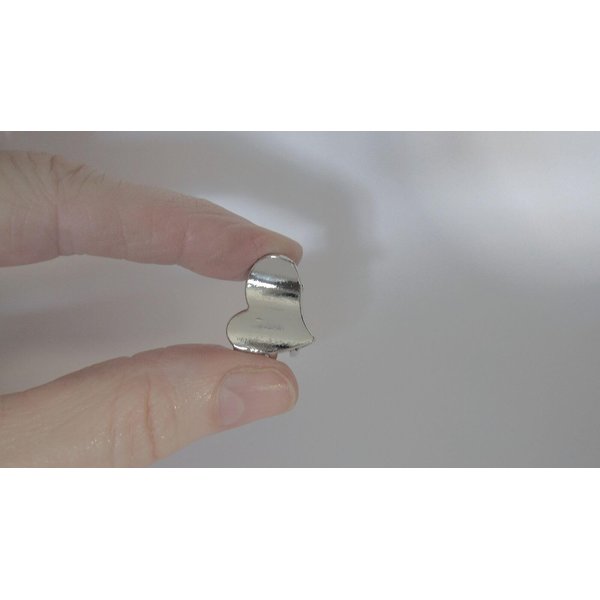 Small mini heart silver metal hair claw clip (Clip quantity: 1 clip)