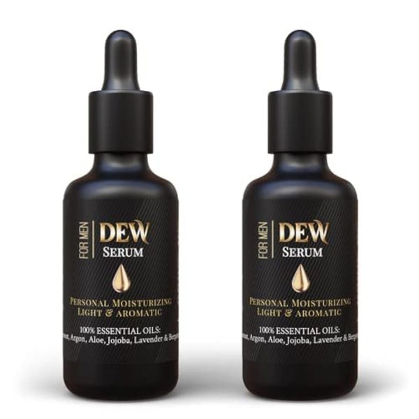 Dew Serum Penile Moisturizer Serum for Dry Skin - Dermatologist Approved - Essential Oils Help Relieve Soreness, Itching - Moisturizing Health Care Cream for Men (2 bottles).