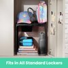 LockerMate Adjust-A-Shelf Locker Shelf & Organizer, Extends to Fit Your Locker, Includes Storage Drawer, Black