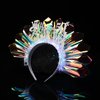 RENEMEGO Happy 50th Birthday Headband - Handmade LED Glowing Light Up Laser Birthday Crown 50 Years Old Bday Tiara Flashing Hair Hoop for Women Party Favors Gifts Photography Decoration Supplies