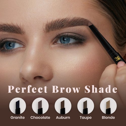 Brow Definer (Granite) - 3R Factory Granite Eye Brow Pencils For Women Waterproof & Retractable (1pc Pack)