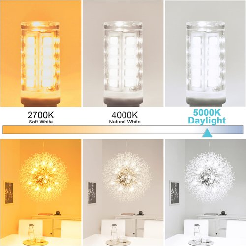 winshine G9 LED Bulb T4 Chandelier Light Bulbs 5000K Daylight, 4W (40W Halogen Replacement) G9 Bi Pin Ceramic Base, 120V AC 360°Beam Angle for, Barthroom Lamp, Crystal Wall Lamp Not-Dimmable 6 Pack