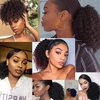 Aientt Ponytail Extension Curly Wavy Ponytail Drawstring Ponytail Hair Extensions for Women Natural Wavy Synthetic Hairpiece for African Women Daily Use Party(PT110-1B#, 8Inch)