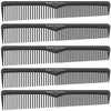 Styling Comb (5 Pack) | Professional 7 Inch Black Carbon Fiber Anti Static Chemical And Heat Resistant Comb For All Hair Types | Fine and Wide Tooth Comb For Men and Women | By Bardeau Essentials