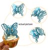 40 PCS Lively 3D Butterfly Cupcake Toppers Mixed Size Hollow Art Butterfly Cake Topper Decorations for Baby Shower Wedding Anniversary Kids Birthday Party Supplies Sky Blue