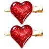 Valentine’s Day Heart Hair Clips for Women Rhinestone Glitter Enamel Heart Hairpins Sweet Lovely Heart Hair Barrettes Styling Hair Accessory Party Gifts (Glitter Heart)